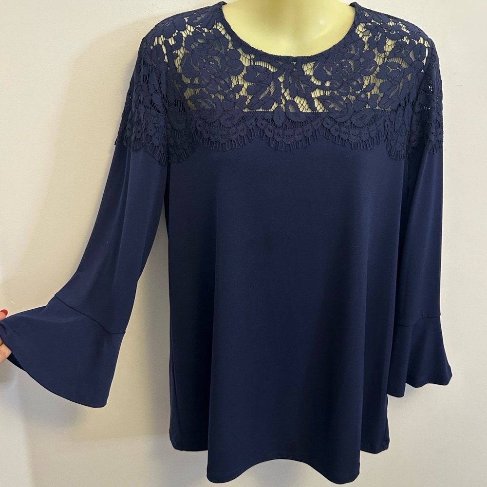 Michael Kors Navy Lace Blouse